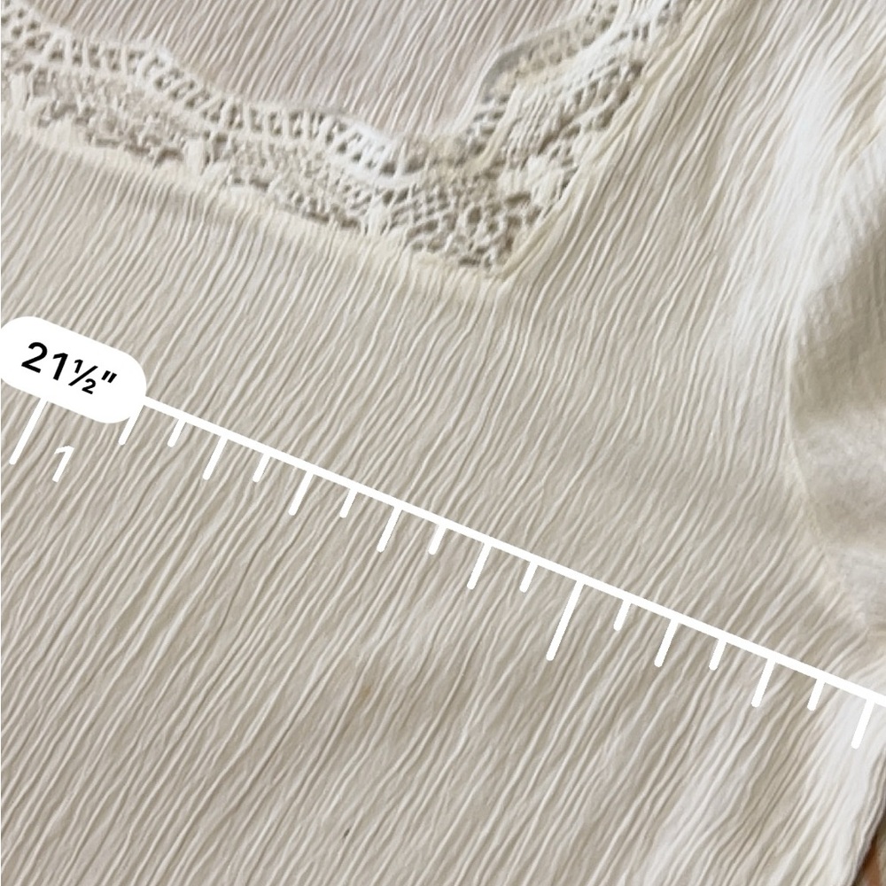 Talbots White Gauzy Cotton Crotchet Swim Coverup Dress L - Picture 6 of 8